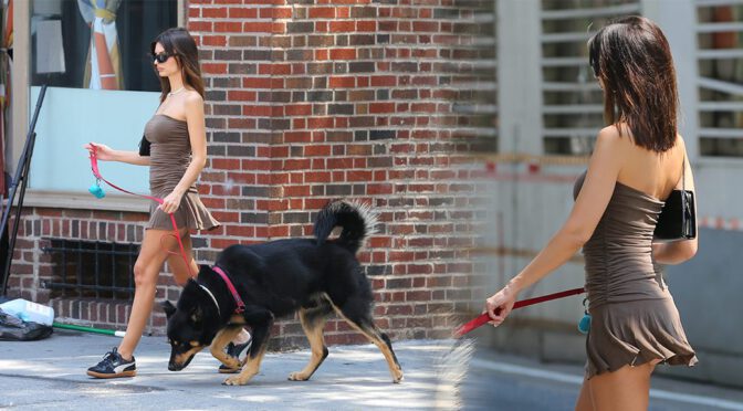 Emily Ratajkowski Rocks a Sexy Mini Dress in NYC – Legs and Cheeks on Display!