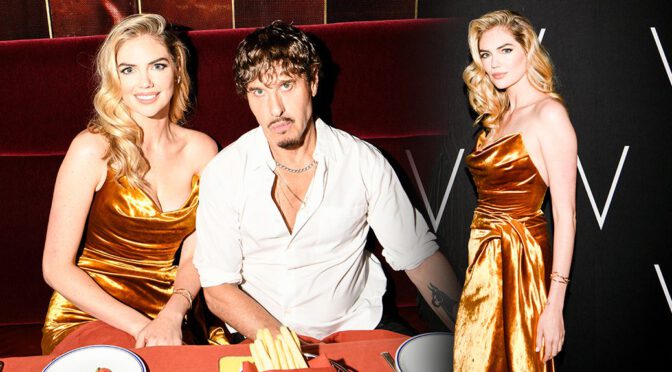 Kate Upton Shines in Elegant Gold Dress at V Magazine Dinner in NYC