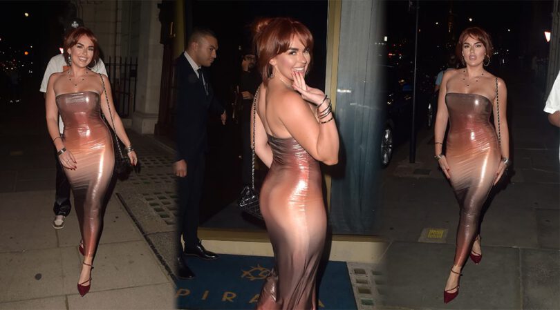 Tallia Storm Stuns in Skintight Dress: Curves on Display, Daring Braless Look