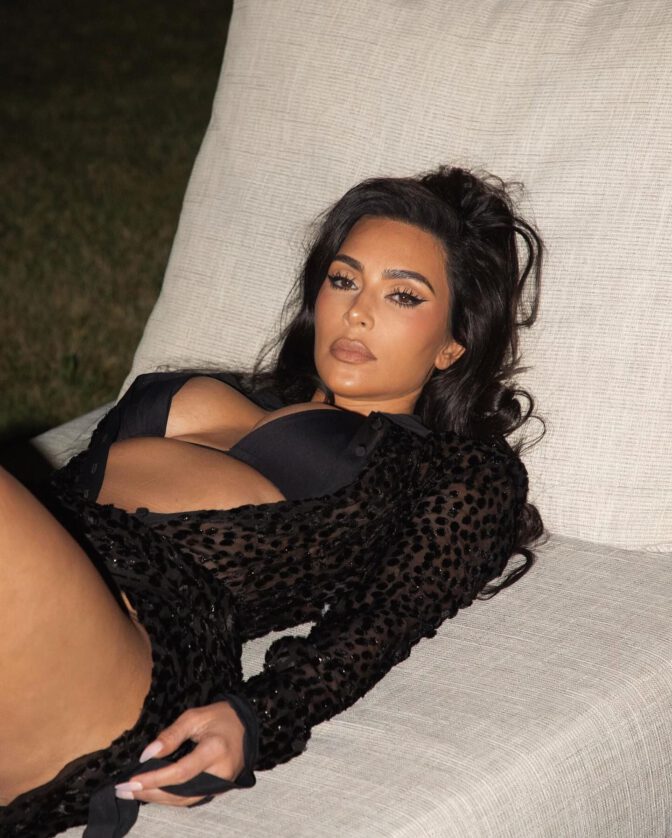 Kim Kardashian Sexy Black Bikini Photoshoot Boobs