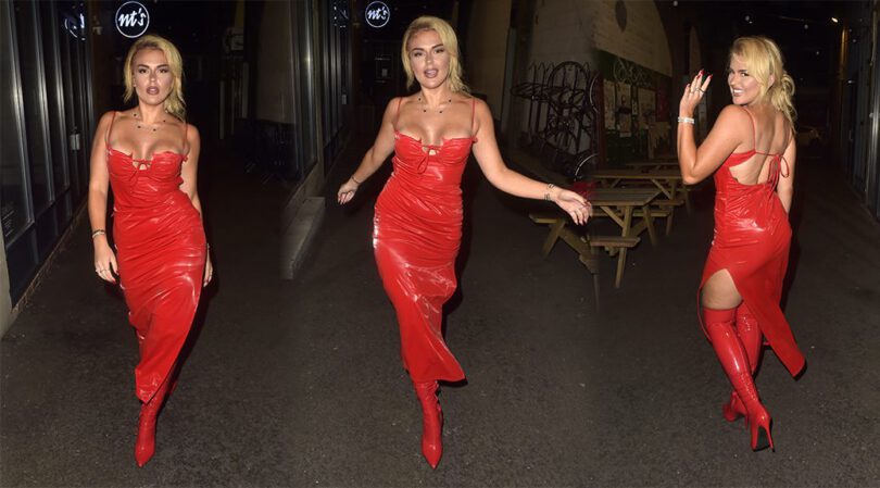 Sexy Tallia Storm Flaunts Her Curves in a Daring Red Dress!