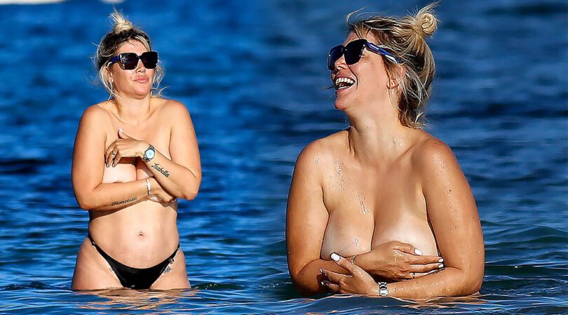 Wanda Nara’s Provocative Topless Display in Ibiza: Hand Bra Barely Covers Her Big Breasts
