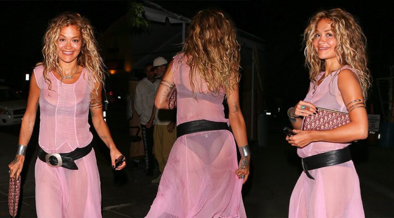 Rita Ora Stuns in See-Through Dress! Bra, Panties & Booty On Full Display
