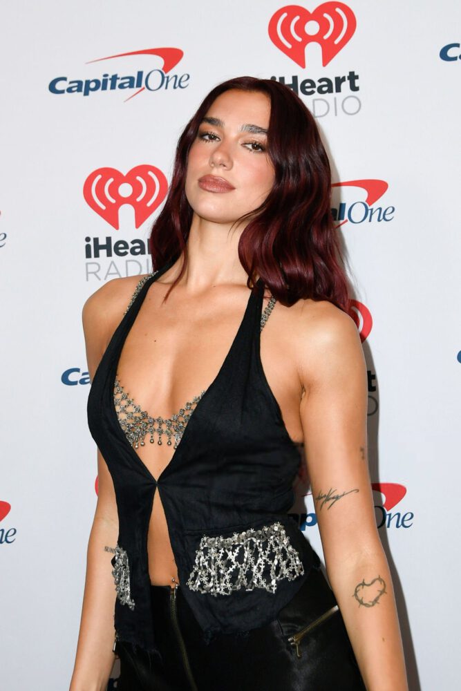 Dua Lipa Sexy Cleavage Black Dress Iheartradio