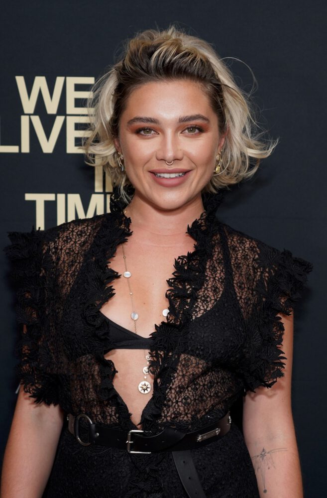 Florence Pugh Sexy Sheer Dress Bra Panties We Live In Time