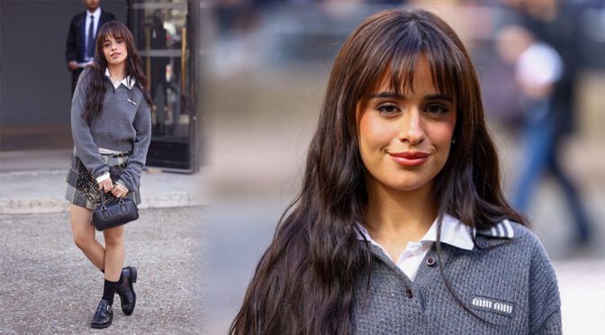 Camila Cabello Radiates Beauty in a Trendy Mini Skirt for Miu Miu’s Paris Show