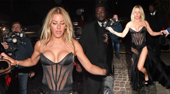Ellie Goulding Stuns in Skimpy Outfit: Baring Her Hot Legs and Sexy Cleavage!