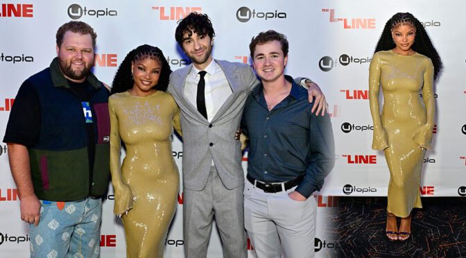 Halle Bailey Turns Heads in Curve-Hugging Dress at “The Line” NYC Premiere!