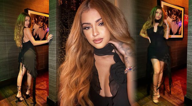 Malu Trevejo Looks Stunning in Black Dress, Flaunting Her Gorgeous Curves