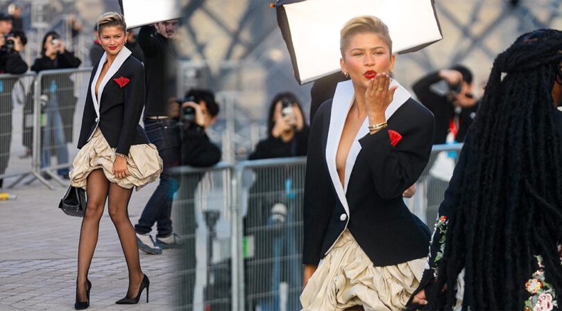 Zendaya Sizzles in Cleavage-Baring Look & Sexy Legs at LV Paris Show!