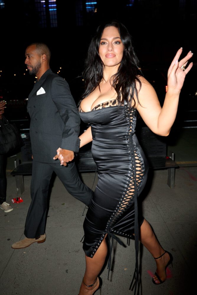 Ashley Graham Huge Cleavage Black Dress Victorias Secret Party