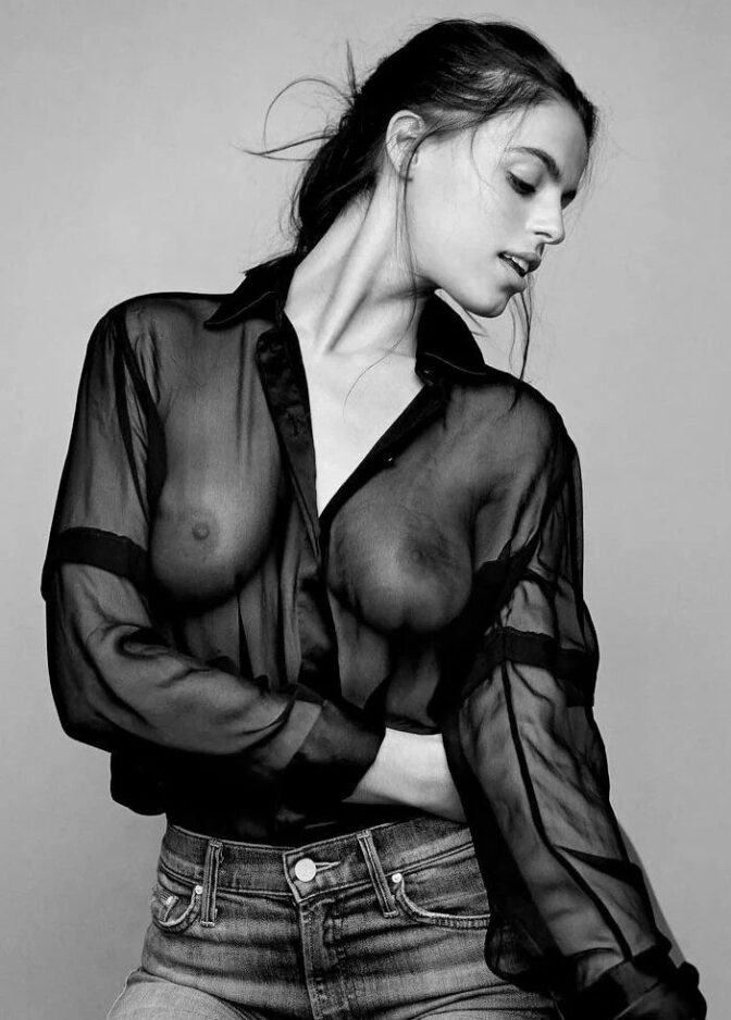 Brooks Nader Braless See Through Top Sexy Photoshoot