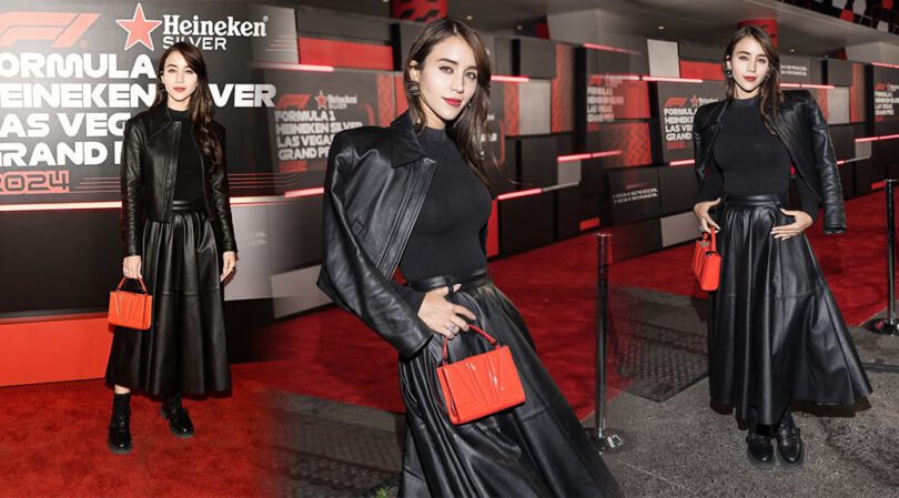 Caylee Cowan Slays the F1 Grand Prix with a Sexy All-Black Ensemble!