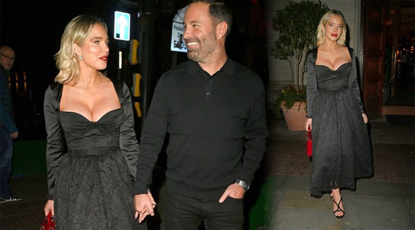 Helen Flanagan Flaunts Busty Cleavage in Sexy Black Dress at San Carlo!