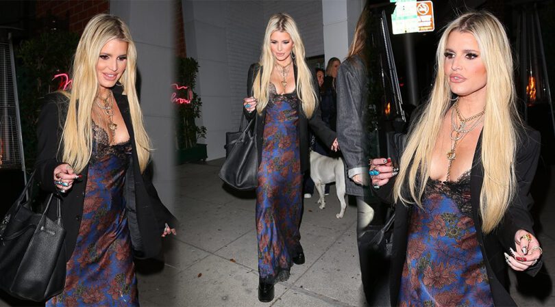 Jessica Simpson Rocks a Revealing Dress with Jaw-Dropping Cleavage!