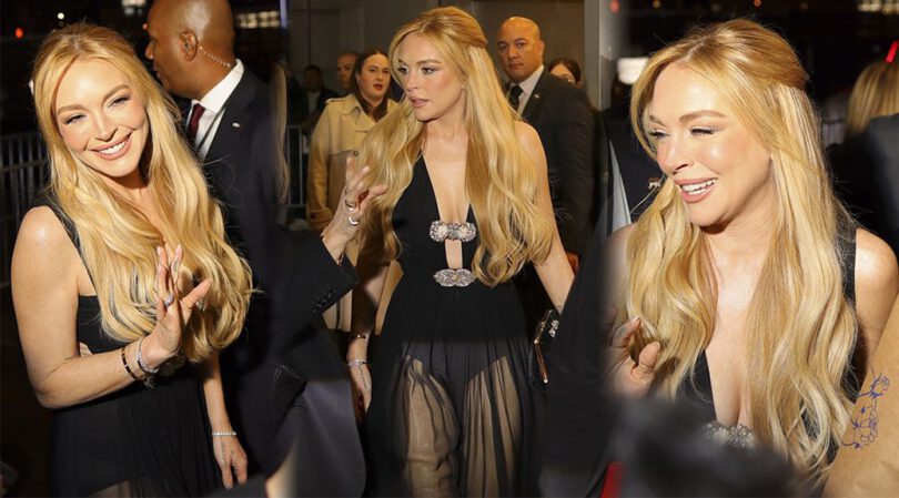 Lindsay Lohan’s Sheer Black Gown: A Bold Look at the “Our Little Secret” Premiere
