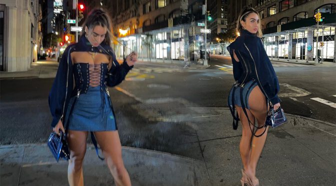 Sultry Sommer Ray Teases Fans with Booty & Cleavage in a Daring Denim Outfit