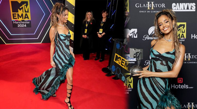 Tyla Stuns with Her Alluring Legs and Glamorous Look at MTV EMAs 2024