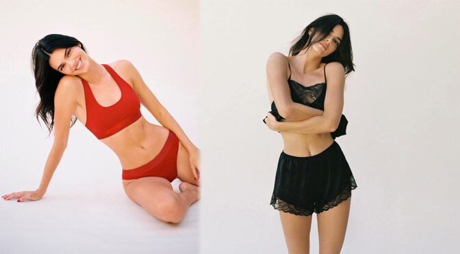 Kendall Jenner Poses in Stunning Red Bra & Panties for Calvin Klein