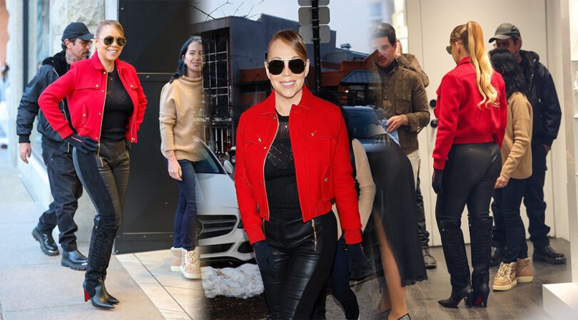 Leather-Clad Mariah Carey Teases Cleavage Under Sultry Sheer Top