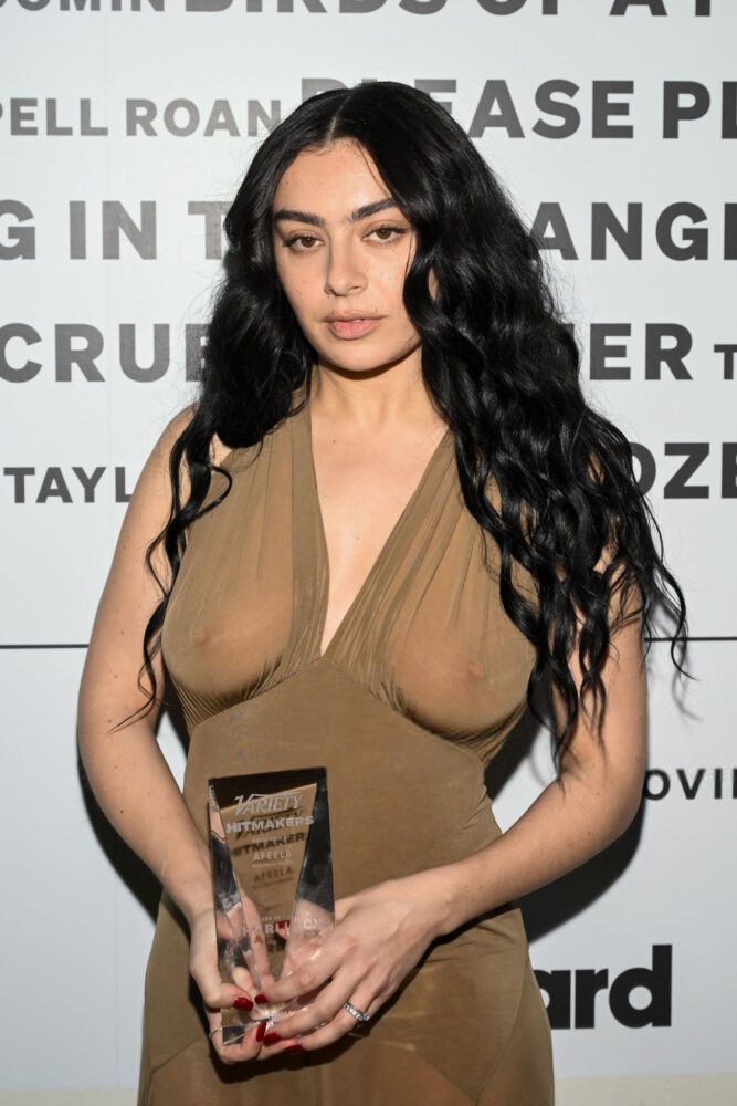 Charli Xcx Sexy Nipples See Through Gown
