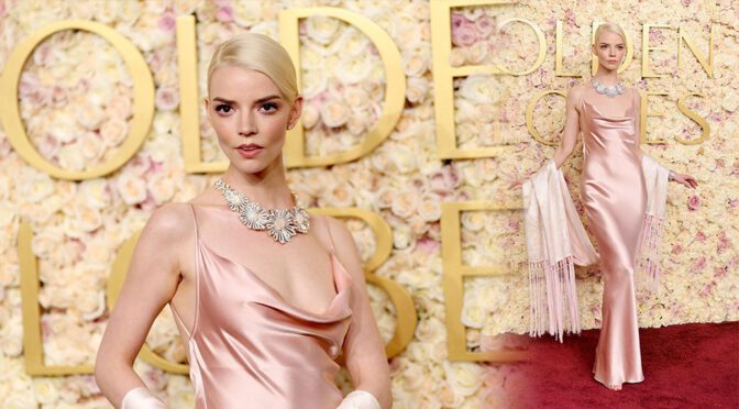 Anya Taylor-Joy Teases with Seductive Cleavage in a Slinky Gown at the Golden Globes