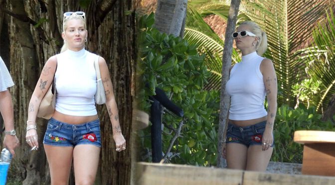 Braless Beauty! Lottie Moss Turns Up the Heat in Tiny Denim Shorts and Sexy White Top
