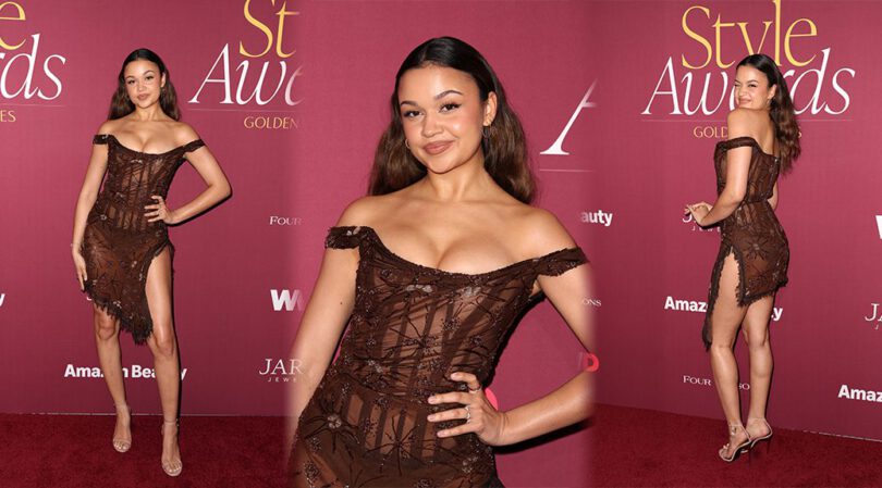 Madison Bailey Stuns in Sheer Dress at the 2025 Golden Globes WWD Style Awards