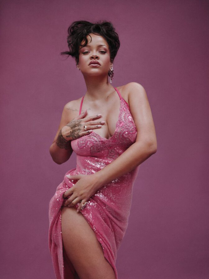 Rihanna Big Cleavage Sexy Lingerie Vday