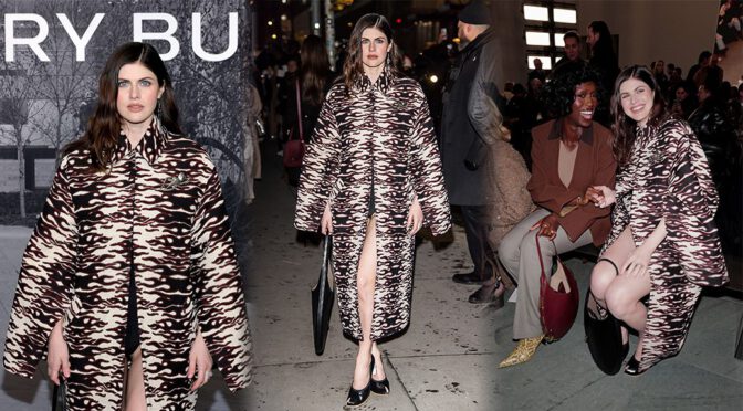 Alexandra Daddario Stuns at Tory Burch – That Thigh-High Slit Though!