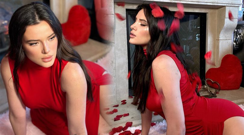 Bella Thorne Sets the Internet on Fire in a Sexy Red Dress—Busty & Sultry as Ever!