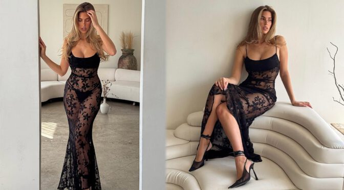 Kara Del Toro’s Body on Full Display in a See-Through Black Dress – Pure Perfection!