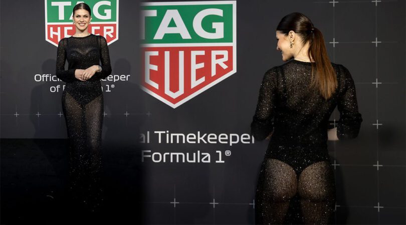 Alexandra Daddario Flaunts Sexy Curves in See-Through Dress, Revealing Booty at F1 Melbourne Event