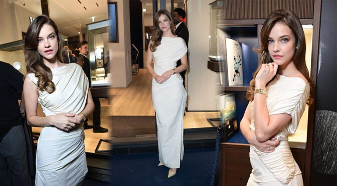 Barbara Palvin Dazzles in Elegant White at Longines Boutique Opening in Milan