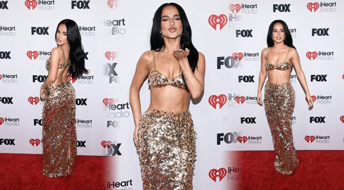 Becky G’s Gold Bra Stuns at iHeart Awards – Sexy & Shimmering!