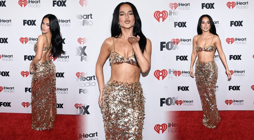 Becky G’s Gold Bra Stuns at iHeart Awards – Sexy & Shimmering!