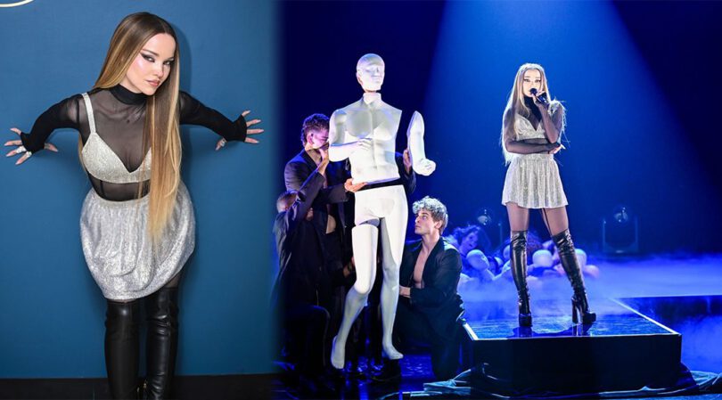 Dove Cameron’s Sexy Tonight Show Look—Thigh-High Boots & Sheer Seduction!