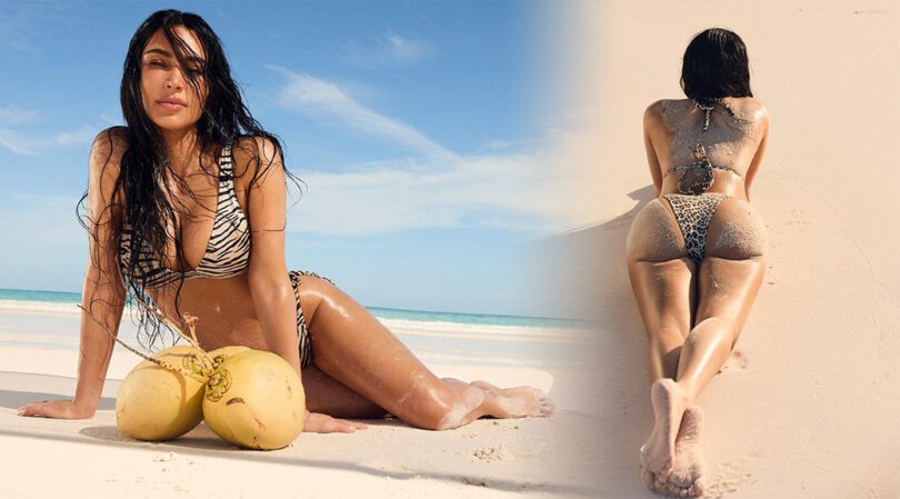 Kim Kardashian Shows Off Her Big Booty & Huge Boobs in Sexy Skims Bikini Shoot!