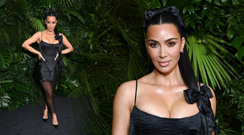 Kim Kardashian Stuns in Sexy Black Corset, Shows Off Jaw-Dropping Cleavage at CHANEL Pre-Oscar Dinner!