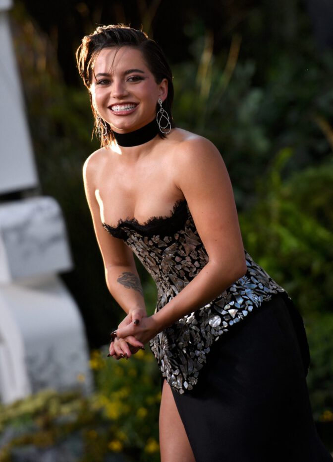 Isabela Merced Sexy Cleavage Thigh Slit Red Carpet