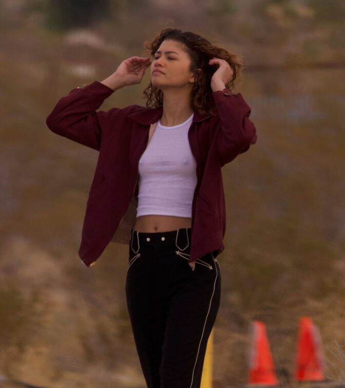 Zendaya Euphoria Set Braless Tight Top