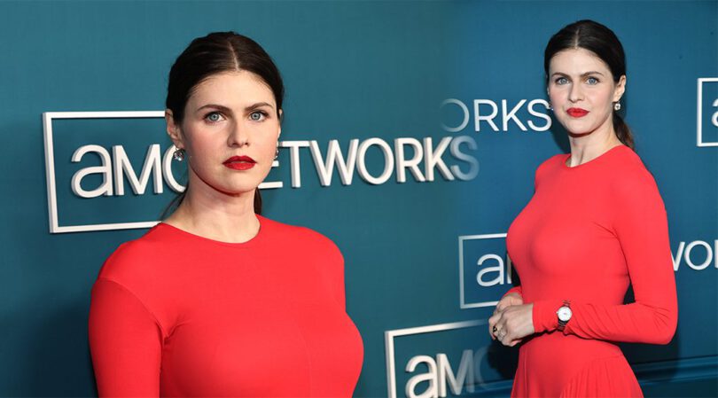 Busty Bombshell Alexandra Daddario Sizzles in Skintight Red at AMC Upfront 2025