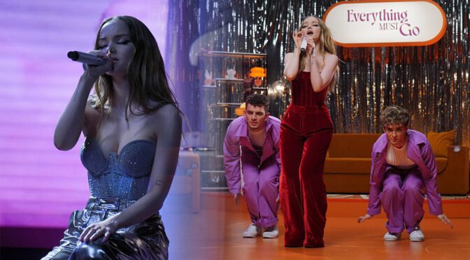 Dove Cameron Stuns in Gorgeous Metallic Corset During “Everything Must Go” Livestream