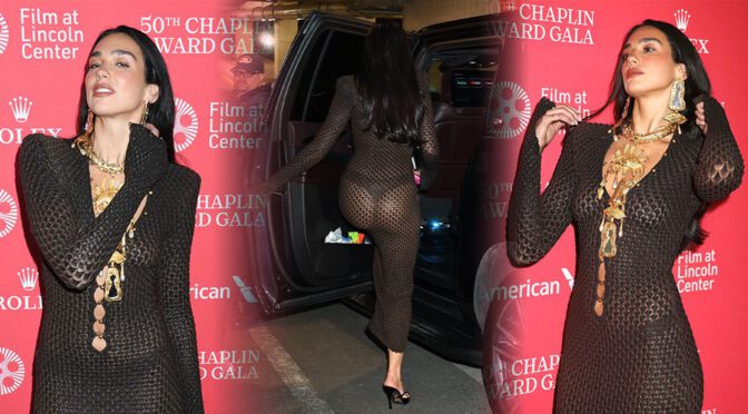 Dua Lipa Flashes Her Ass in See-Through Dress & Thong at NYC Gala