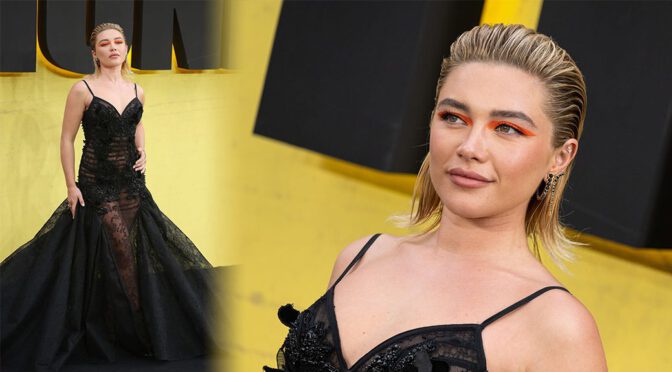 Florence Pugh Stuns in Sheer Black Gown at Thunderbolts London Premiere