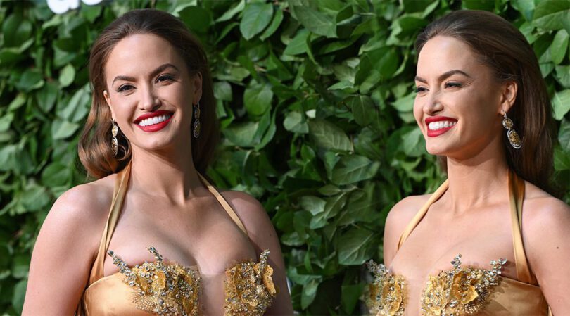 Haley Kalil Spills Out in Gold at Gotham Awards — Cleavage Overload!