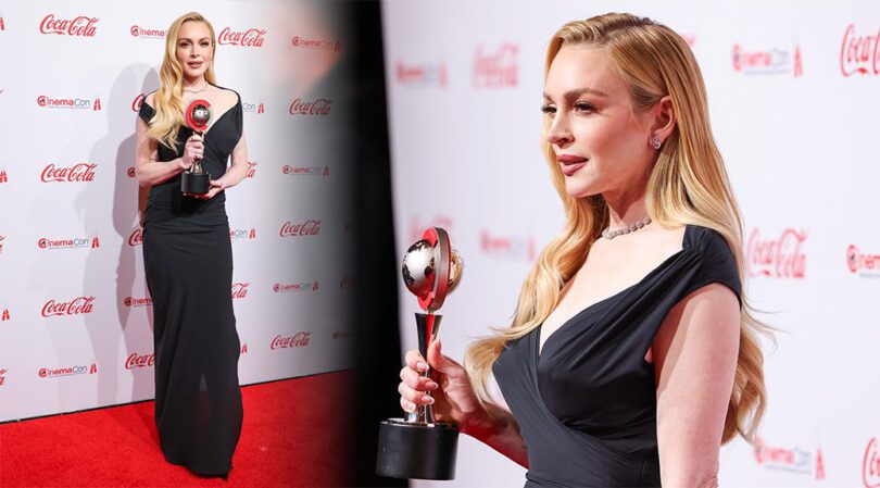 Lindsay Lohan Dazzles in Classic Black at 2025 CinemaCon Awards