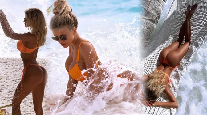 Natalya Krasavina Explodes in Orange Bikini—Boobs & Booty Take Over the Beach!