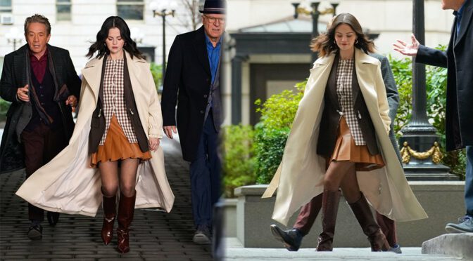 Selena Gomez Struts NYC in Thigh-Skimming Mini & Killer Boots