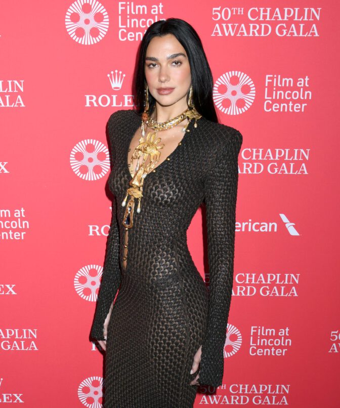 Dua Lipa See Through Dress Thong Ass Chaplin Gala